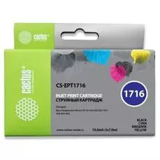 Картридж Cactus CS-EPT1716 черный/желтый/голубой/пурпурный (44.6мл) для Epson XP-33