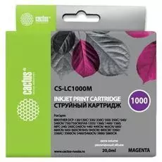 Картридж Cactus CS-LC1000M пурпурный для Brother DCP 130C/330С/MFC-240C/5460CN (20мл)