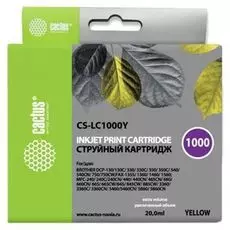 Картридж Cactus CS-LC1000Y желтый для Brother DCP 130C/330С/MFC-240C/5460CN (20мл)