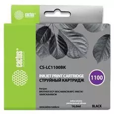 Картридж Cactus CS-LC1100BK черный для Brother DCP-385c/6690cw/MFC-990/5890/5895/6490 (16мл)