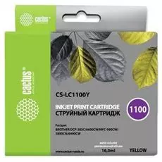 Картридж Cactus CS-LC1100Y желтый для Brother DCP-385c/6690cw/MFC-990/5890/5895/6490 (16мл)