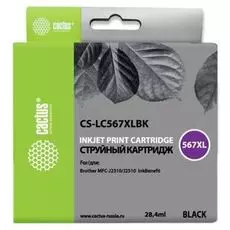 Картридж Cactus CS-LC567XLBK черный (28.4мл) для Brother MFC-J2510