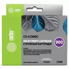 Картридж Cactus CS-LC900C голубой для Brother DCP-110/115/120/MFC-210/215/FAX-1840 (16.6мл)