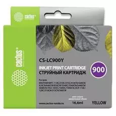 Картридж Cactus CS-LC900Y желтый для Brother DCP-110/115/120/MFC-210/215/FAX-1840 (16.6мл)