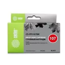 Картридж Cactus CS-PFI107BK черный (130мл) для Canon IP iPF670/iPF680/iPF685/iPF770/iPF780