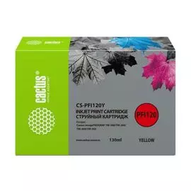 Картридж Cactus CS-PFI120Y струйный для Canon imagePROGRAF TM-200/TM-205/TM-300/TM-305, желтый (130мл)