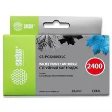 Картридж Cactus CS-PGI2400XLC голубой для Canon MAXIFY iB4040/ МВ5040/ МВ5340 (20.4мл)