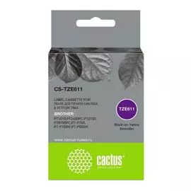 Картридж Cactus CS-TZE611 ленточный черный для Brother 1010/1280/1280VP/2700VP