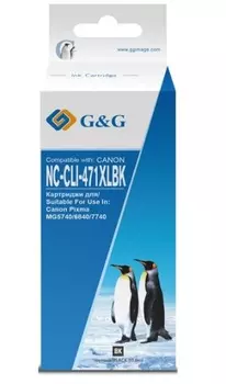 Картридж G&G GG-CLI-471XLBK струйный фото черный (10.8мл) для Canon TS5040/MG5740/MG6840/MG7740