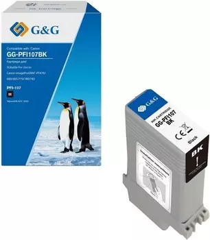 Картридж G&G GG-PFI107BK струйный черный (130мл) для Canon imageProGRAF iPF670/680/685/770/780/785