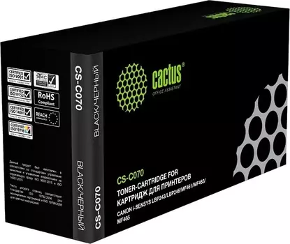 Картридж лазерный Cactus CS-C070 070 черный (3000стр.) для Canon i-SENSYS LBP243/LBP246/MF461/MF463/MF465