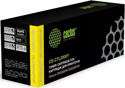Картридж лазерный Cactus CS-CTL2000Y желтый (1500стр.) для Pantum CP2200DW/CM2200FDW