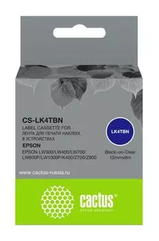 Картридж ленточный Cactus CS-LK4TBN черный для Epson LW300/LW400/LW700/LW600P/LW1000P