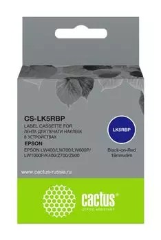 Картридж ленточный Cactus CS-LK5RBP черный для Epson LW400/LW700/LW600P/LW1000P/K400/Z700/Z900