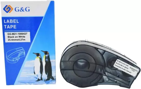 Картридж ленточный G&G GG-M21-1000427 черный на белом 25.4x4.27 для Brady BMP21-PLUS, BMP21, BMP21-LAB