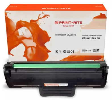 Картридж Print-Rite PR-W1106X W1106X черный (3000стр.) для HP Laser 107a/107r/107w/135a MFP/135r MFP/135w MFP/137fnw MFP