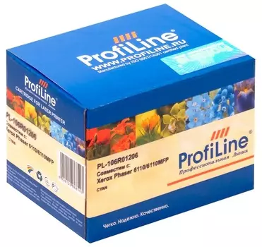 Картридж ProfiLine PL_106R01206_C для принтеров Xerox Phaser 6110/6110MFP/6110B/6110MFP/B/6110MFP/S/6110MFP/X/6110N Cyan 1000 копий
