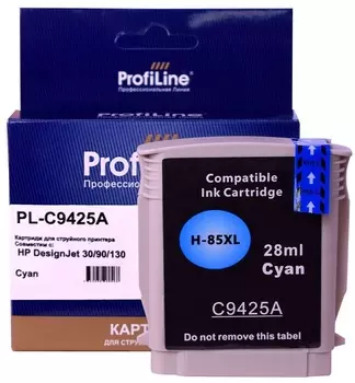 Картридж ProfiLine PL_C9425A_C струйный (№85) для принтеров HP DesignJet 30/90/130 Cyan 28 мл