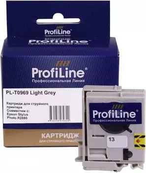 Картридж ProfiLine PL_T0969_LG струйный для принтеров Epson Stylus Photo R2880 с чернилами Light Grey 11,4 мл