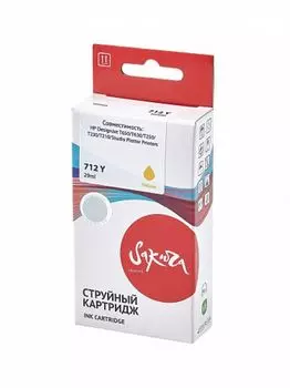 Картридж Sakura SI3ED69A 3ED69A (№712 Yellow) струйный для HP, желтый чернил, 29 мл.