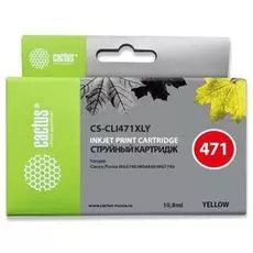 Картридж струйный Cactus CS-CLI471XLY для Canon TS5040/MG5740/MG6840/MG7740 желтый 10.8мл
