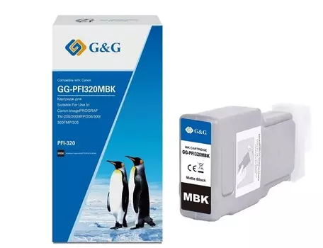 Картридж струйный G&G GG-PFI320MBK PFI-320MBK черный матовый (300мл) для Canon imagePROGRAF TM-200/200MFP/205/300/300MFP/305