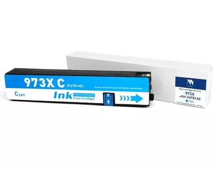 Картридж струйный NVP NV-F6T81AE 973X Cyan для HP PageWide 352dw/377dw/Pro 452d/477/552/577/Managed P55250dw/ P57750dw (7000 стр) совместимый