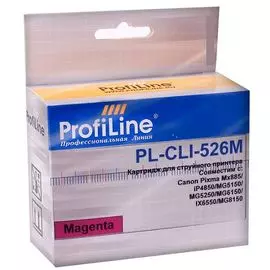 Картридж струйный ProfiLine PL-CLI-526M-M Картридж PL-CLI-526M с чипом для принтеров Canon Pixma IP4850/MG5150/MG5250/MG6150/MG8150 Magenta водн Profi