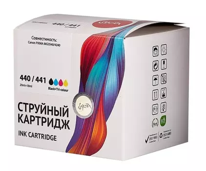 Картридж струйный Sakura 5219B005 (440 Black/441 Color) для Canon PIXMA MG3540/4240, пигментный+водорастворимый тип чернил, мультипак
