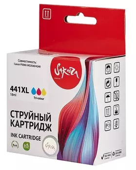 Картридж струйный Sakura 5220B001 (441XL Color) для Canon PIXMA MG3540/4240, водорастворимый тип чернил, триколор, 400 к.