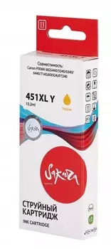 Картридж струйный Sakura 6475B001 (451XL Y) для Canon PIXMA MG5440/5540/6340/6440/7140, MX924, iP7240, водорастворимый тип чернил, желтый, 685 к.