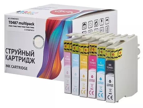 Картридж струйный Sakura C13T04874010 (T0487) для Epson Stylus Photo R200/R220/RX300/R300/R300M/R320/RX320/R340/RX500/RX600/RX620/RX640, водорастворим