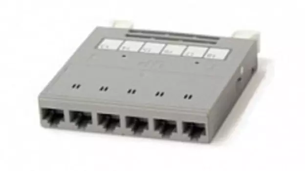 Кассета Hyperline PPTR-CSS-6xRJ45-C6-U-GY для медных претерминированных решений, 6 неэкранированных портов RJ-45 категории 6, серая