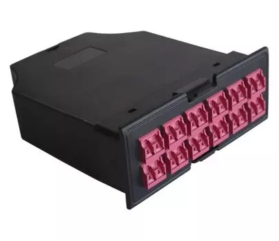 Кассета Lanmaster LAN-FRM-IN-2MB-24LC/OM4 MPO OM4, для модульной панели LAN-FRM-PP-STP/1U, 24xLC, тип B, низкие потери, черная