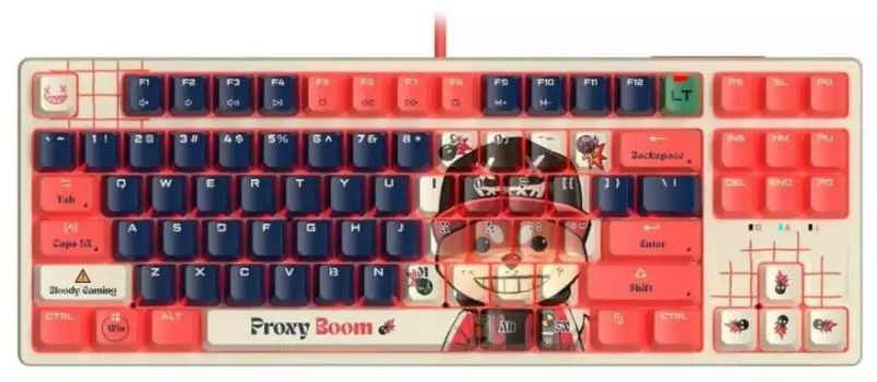 Клавиатура A4Tech Bloody AT87 Proxy Boom механическая бежевый/красный USB for gamer LED (2027368)