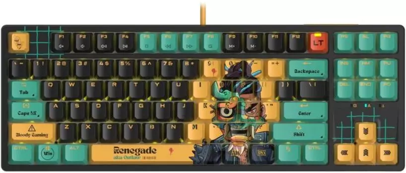 Клавиатура A4Tech Bloody AT87 Renegade механическая черный/зеленый USB for gamer LED (2027360)