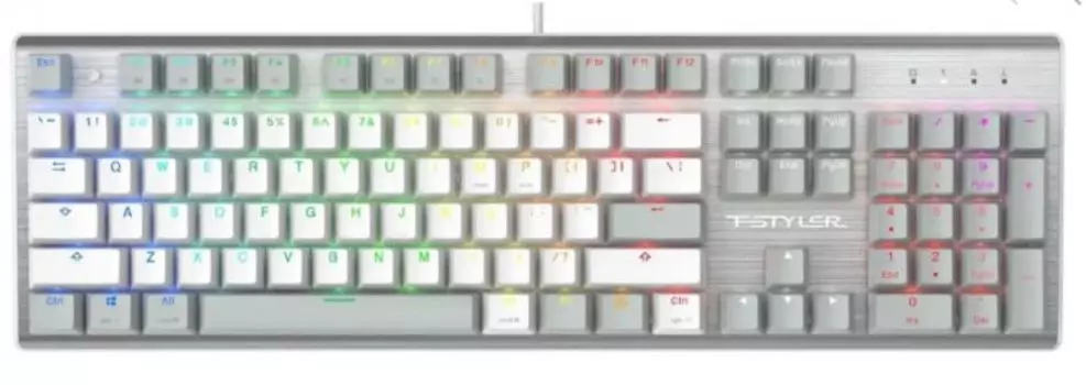 Клавиатура A4Tech Fstyler FS100 Neon механическая, цвет: серый/белый, USB for gamer LED (FS100) 2000253