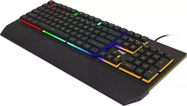Клавиатура AOC GK200 черная, игровая, 105 кл, подствектка RGB, USB 1.8м
