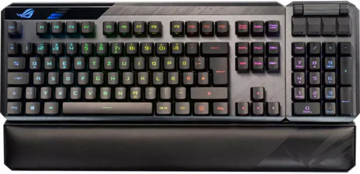 Клавиатура ASUS ROG CLAYMORE II 90MP01W0-BKRA00 ROG Red RX switches, USB/2.4Ггц, 4000 мАч, RGB подсветка, отсоединяемый нампад, подставка под запястья
