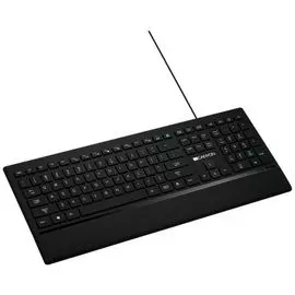 Клавиатура Canyon HKB-6 slim USB, LED backlight, 111 keys, black