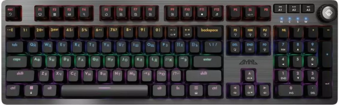 Клавиатура GMNG GG-KB790X 1913918 механическая, черная/серая USB мультимедийная, игровая, LED