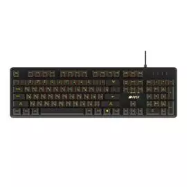 Клавиатура HIPER GK-4 CRUSADER чёрная, игровая, Slim, USB, Xianghu Blue switches, янтарная подсветка, влагозащита