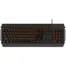 Клавиатура HIPER GK-5 PALADIN черная, игровая, USB, Xianghu Blue switches, янтарная подсветка, влагозащита