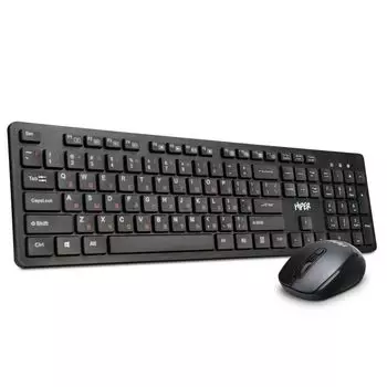 Клавиатура и мышь Wireless HIPER OSW-3000 черные, 104 кл, USB, 1600dpi, 4 кн