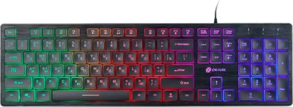 Клавиатура Oklick 550ML 1061617 черный USB slim Multimedia LED