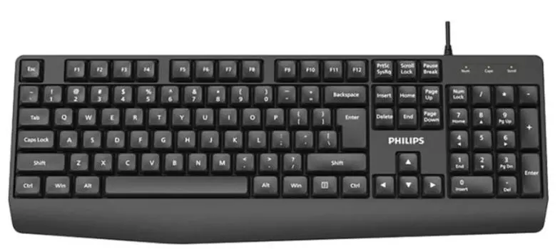 Клавиатура Philips SPK6237 SPT6237B/60 USB 2.0 104 клав, высокие кн., русская заводская раскладка, чёрный