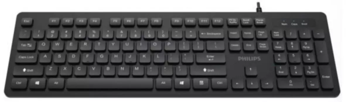 Клавиатура Philips SPK6264 USB 2.0 104 клав, русская заводская раскладка, чёрный