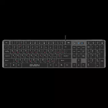 Клавиатура Sven KB-E5000 серый металлик, 109кл+12Fn, кабель 1.5м