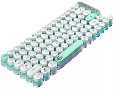 Клавиатура Wireless Gembird KBW-9 80кл, подсветка 6 цв, BT 5.1/радио/USB, белая