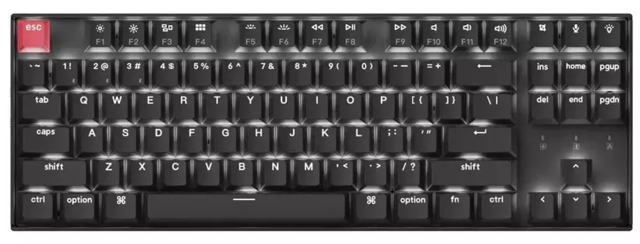 Клавиатура Wireless Keychron K8 (Version 2) K8X-A1Z-RU механическая QMK, 87 клавиш, White LED подсветка,Red Switch